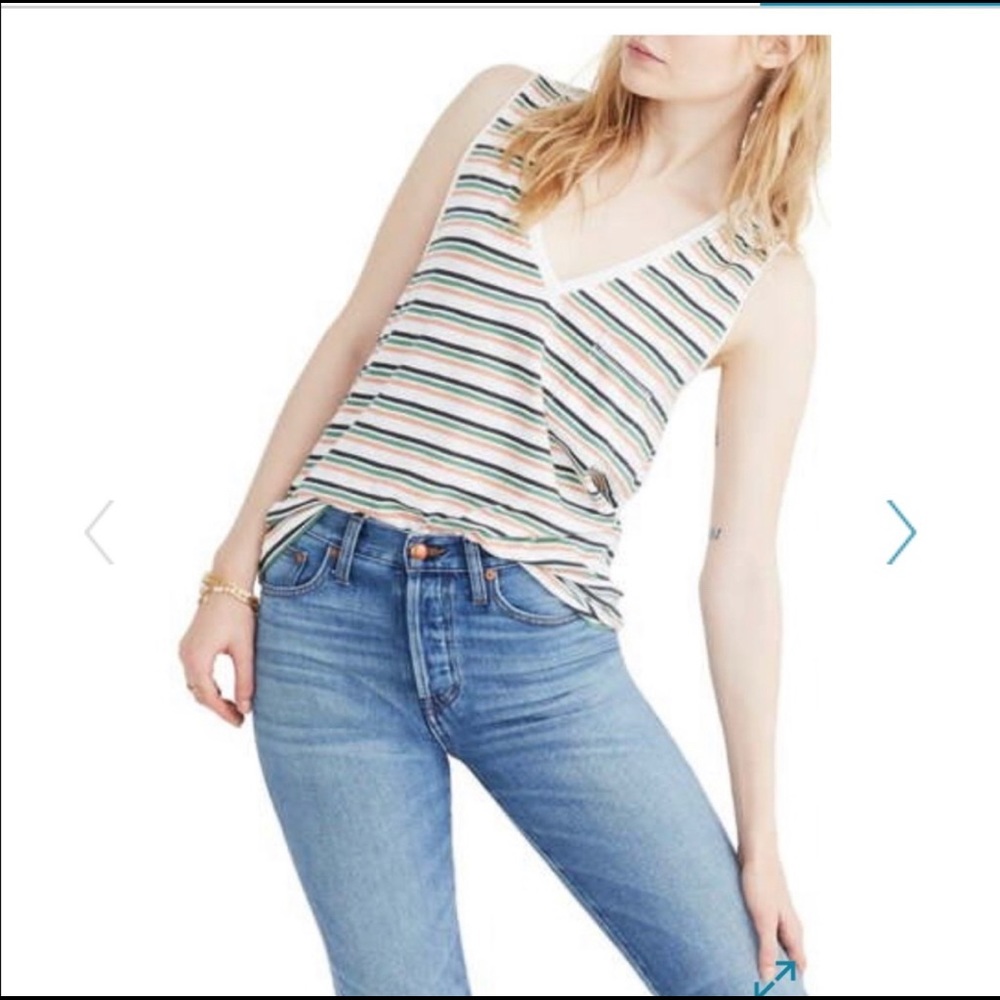 Madewell striped whisper tank